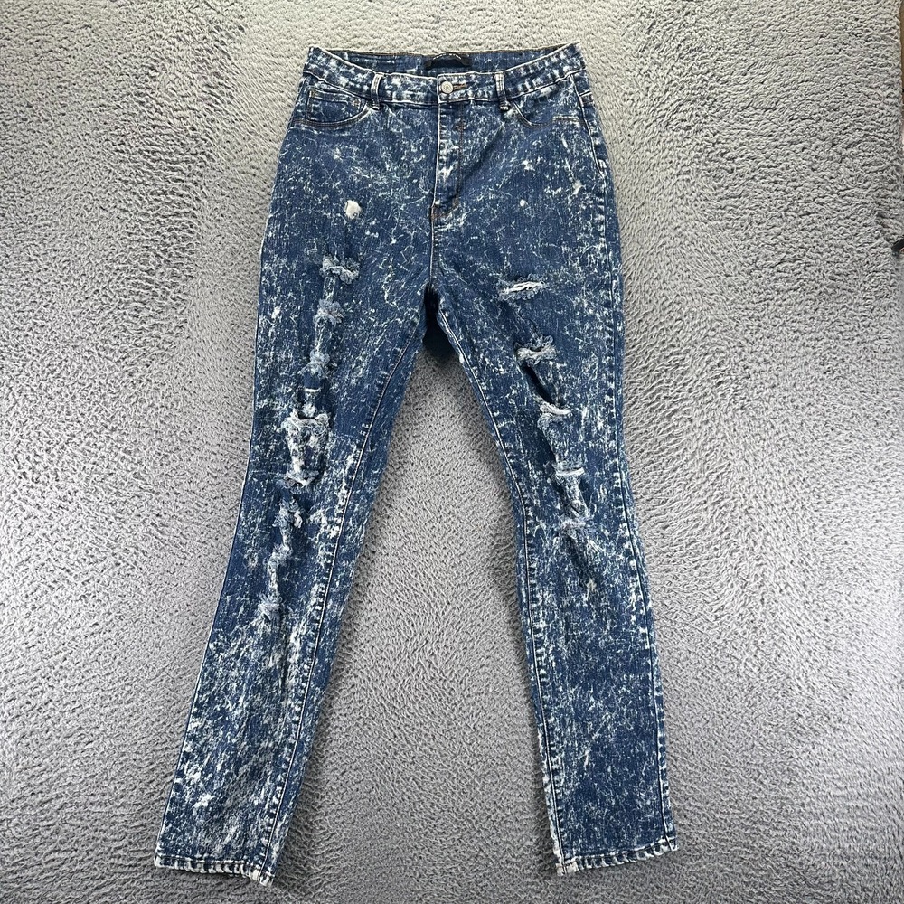 Gogo Star Jeans Womens 15 Blue Cotton Denim Skinny Distressed Workwear Stretch